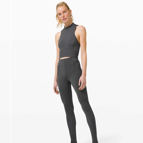 NWT Lululemon Train Free Crop Tank - Graphite Grey - Size 2 - Picture 3 of 10